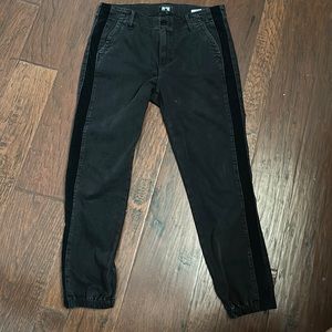 Paige Women Black Damen Mayslie Transcend Velvet Inset Mid Rise Jogger Size 30